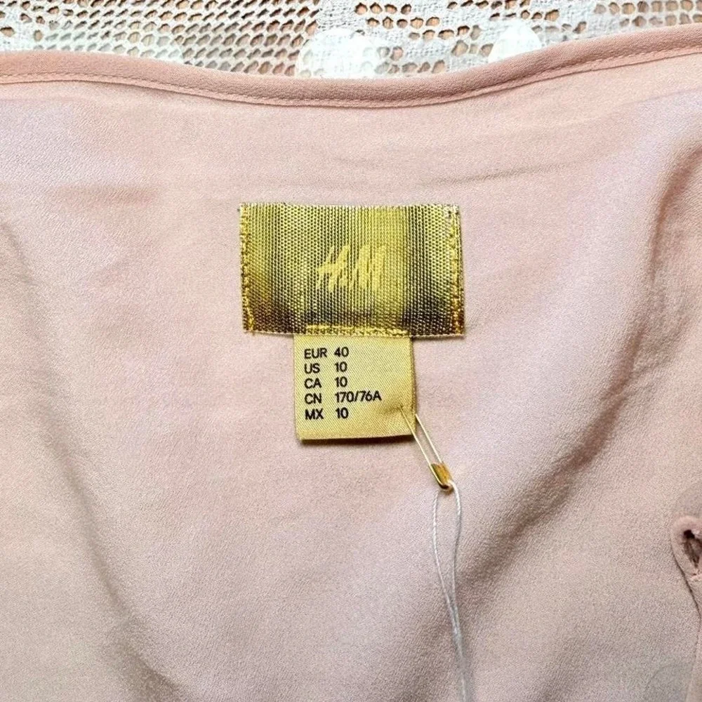 H&M‎ blush pink sequin mesh mini skirt size L